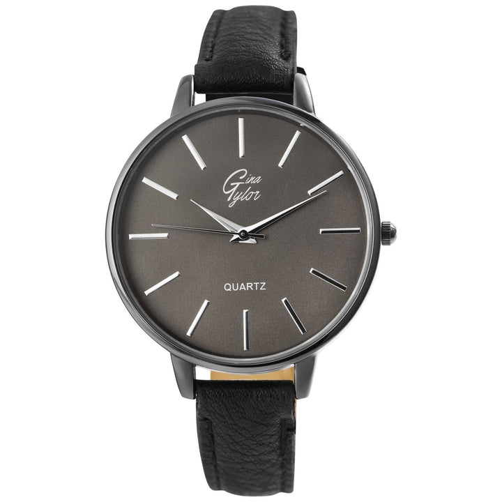 Gina Tylor Damengeschenkset mit Armbanduhr, Halskette und Ohrringen, schwarz/anthrazit - Luxurelle-Shop