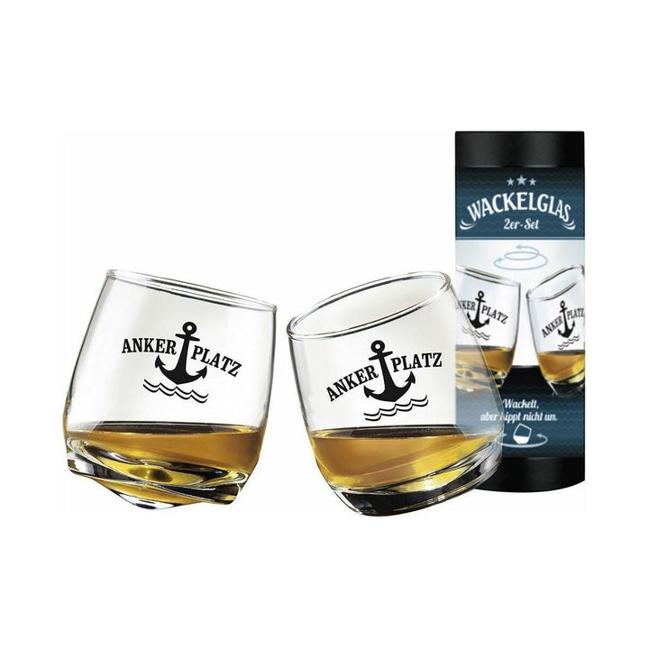 Glas Wackelglas "Ankerplatz" 2er-Set - Luxurelle-Shop