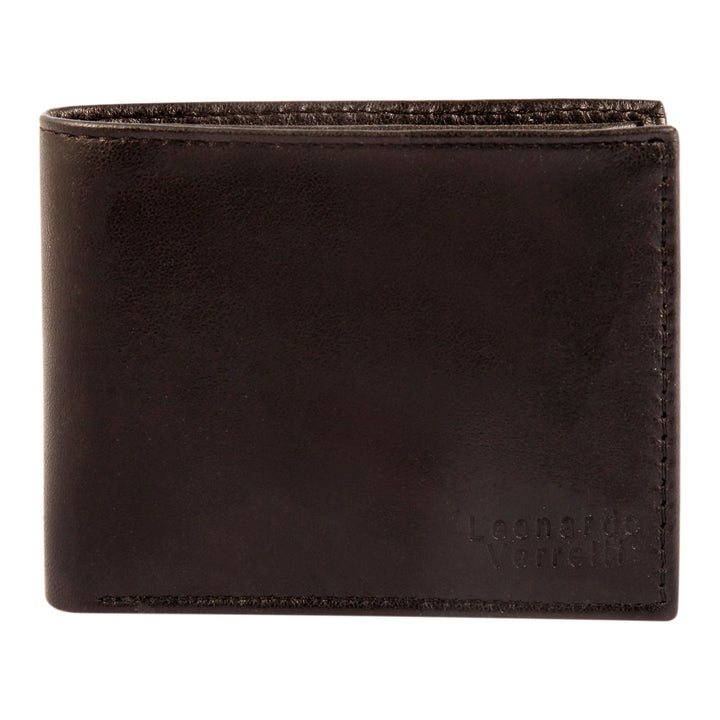 Leonardo Verrelli Geschenkset mit Geldbörse und Gürtel aus Echtleder, dunkelbraun - Luxurelle-Shop