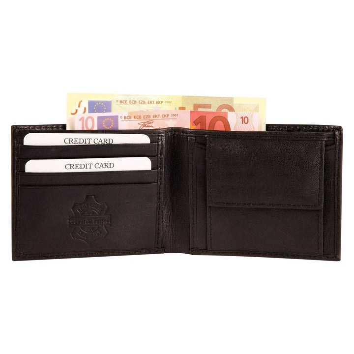 Leonardo Verrelli Geschenkset mit Geldbörse und Gürtel aus Echtleder, schwarz - Luxurelle-Shop