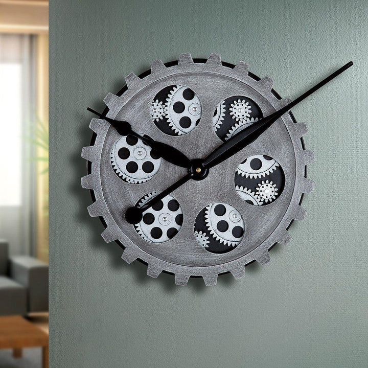 Metall Kunstst. Wanduhr "Gears" - Luxurelle-Shop