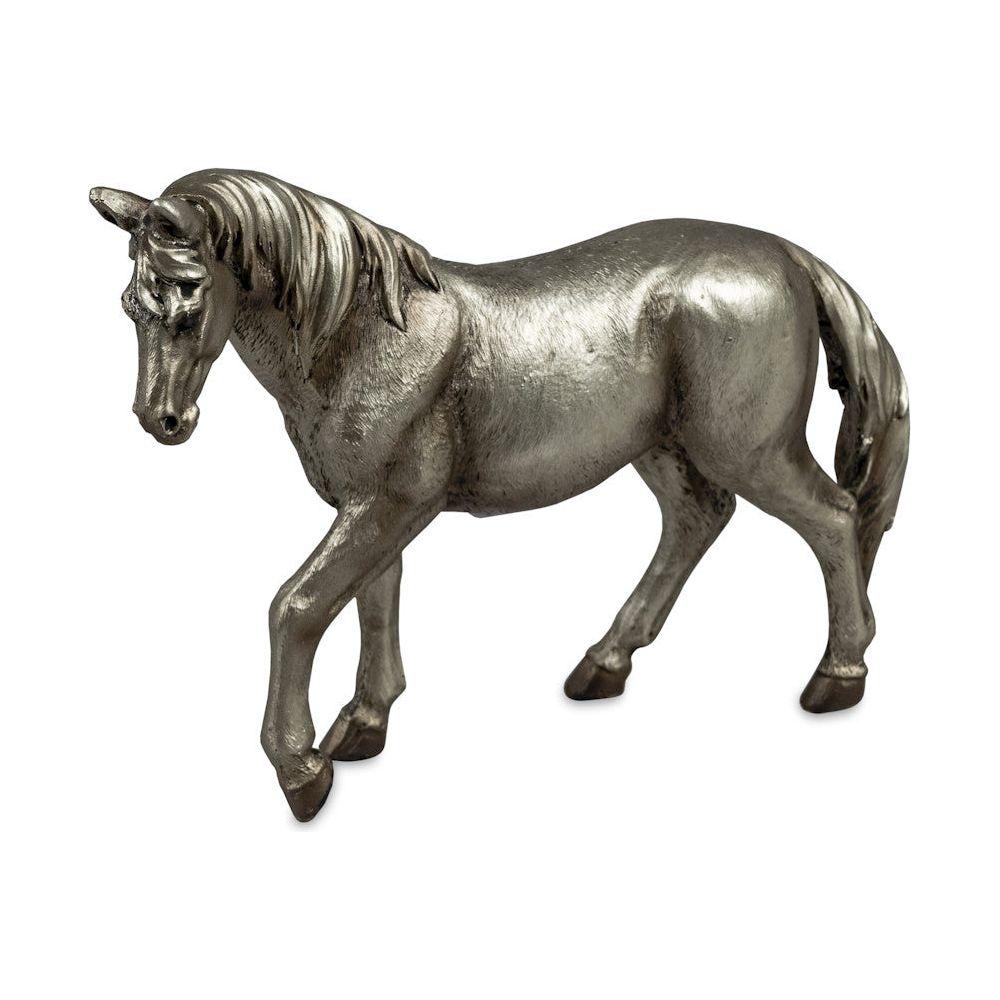 Deko-Figur „Pferd“ – Antik-Silber, 18 × 15 cm