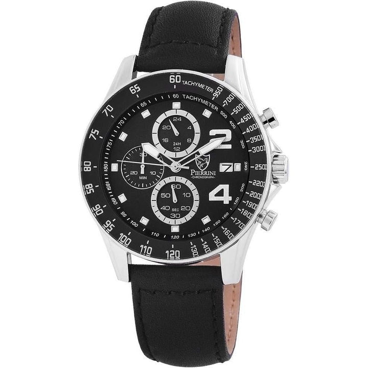 Pierrini Herren - Armbanduhr Lederarmband Chronograph Quarz - Luxurelle-Shop