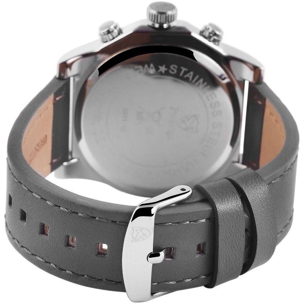 Pierrini Herren - Armbanduhr Lederband Chronograph Quarz Grau - Luxurelle-Shop