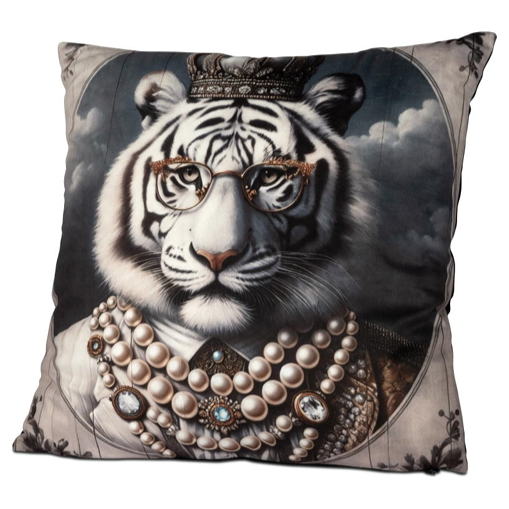 Samt-Kissen mit Tiger -Motiv