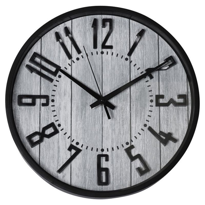 Wanduhr Holzoptik Grau – moderne Design Wanduhr in Schwarz und Grau mit rustikalem Charakter