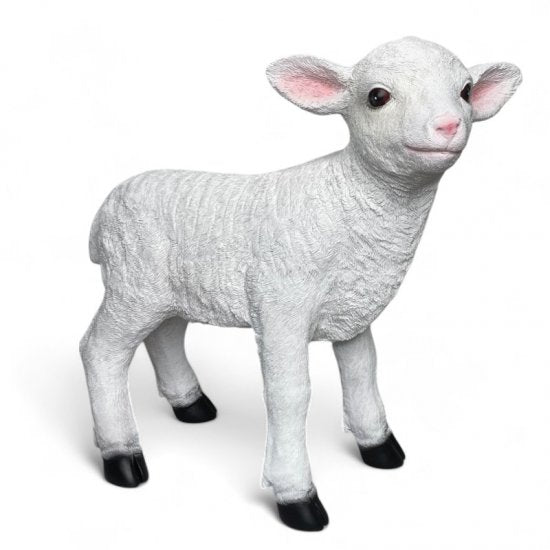 Deko Lamm aus Kunstharz – naturgetreue Tierfigur für Haus und Garten