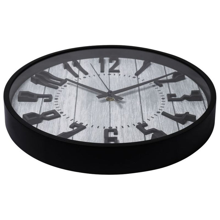 Wanduhr Holzoptik Grau – moderne Design Wanduhr in Schwarz und Grau mit rustikalem Charakter