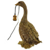 Tischlampe Gans sitzend H. 60cm antik gold