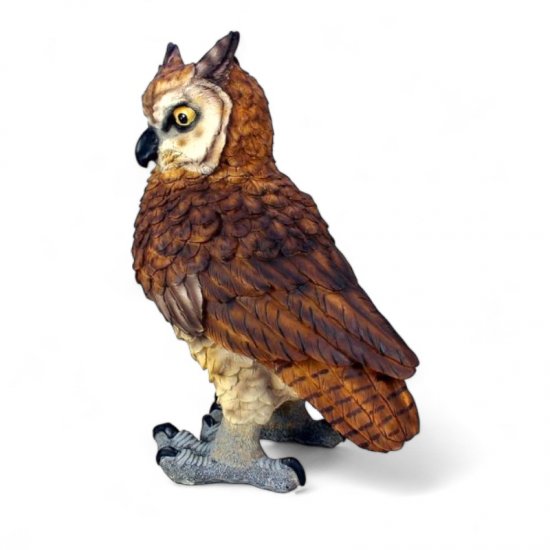 Uhu Figur Braun – naturgetreue Eulenfigur aus Kunststein
