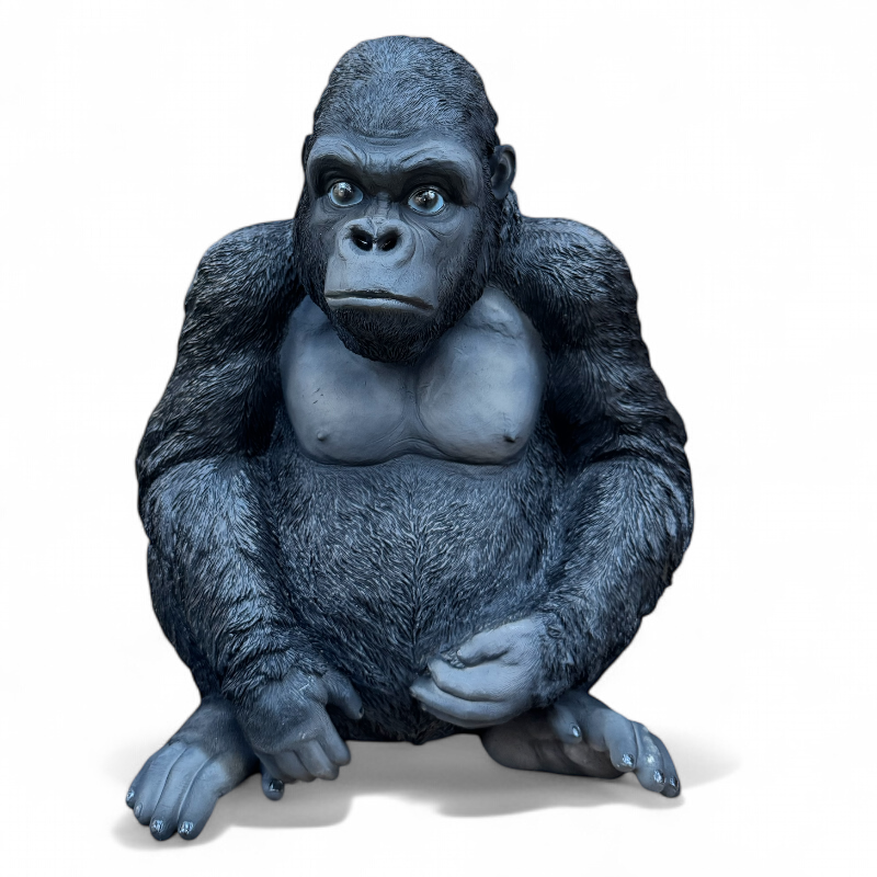 Dekofigur Gorilla Schwarz – Edle Tierfigur aus Kunstharz – Luxurelle-Shop