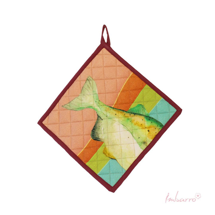 Topflappen Fisch 2er Set – praktische Küchenhelfer aus Baumwolle mit maritimem Design