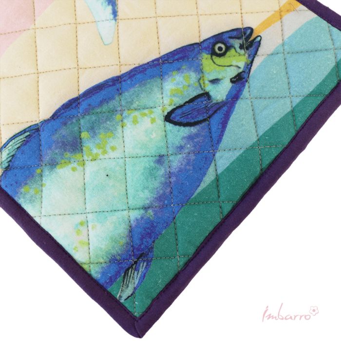 Topflappen Fish 2er Set – dekorative Küchenhelfer aus Baumwolle im maritimen Design