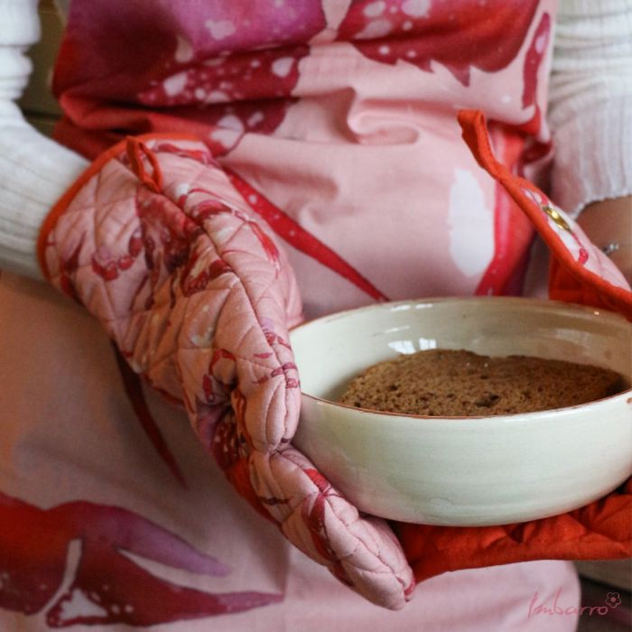 Küchenschürze Hummer Rosa – stilvolle Schürze aus Baumwolle mit maritimem Motiv