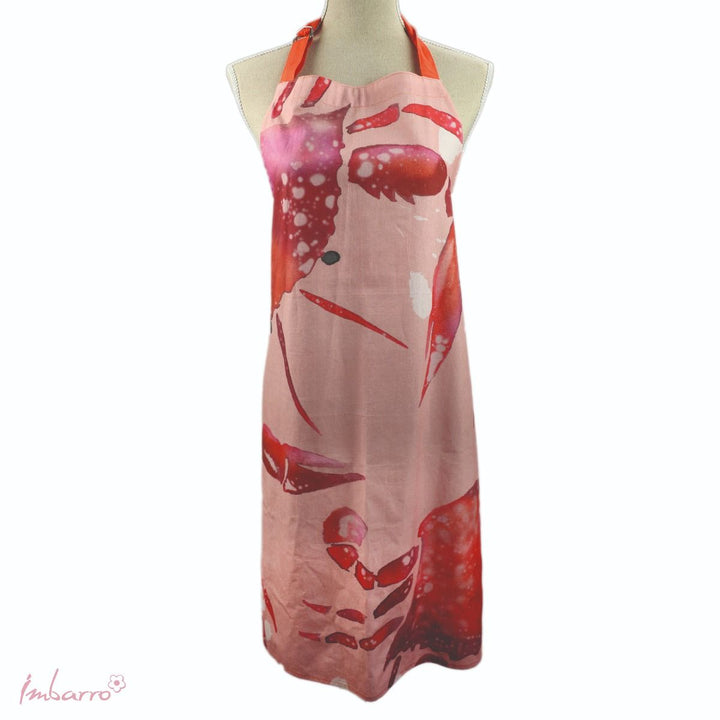 Küchenschürze Hummer Rosa – stilvolle Schürze aus Baumwolle mit maritimem Motiv