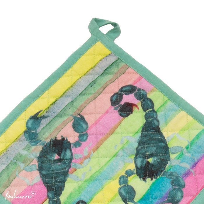 Topflappen Skorpion 2er Set – farbenfrohe Küchenhelfer aus Baumwolle mit maritimem Design