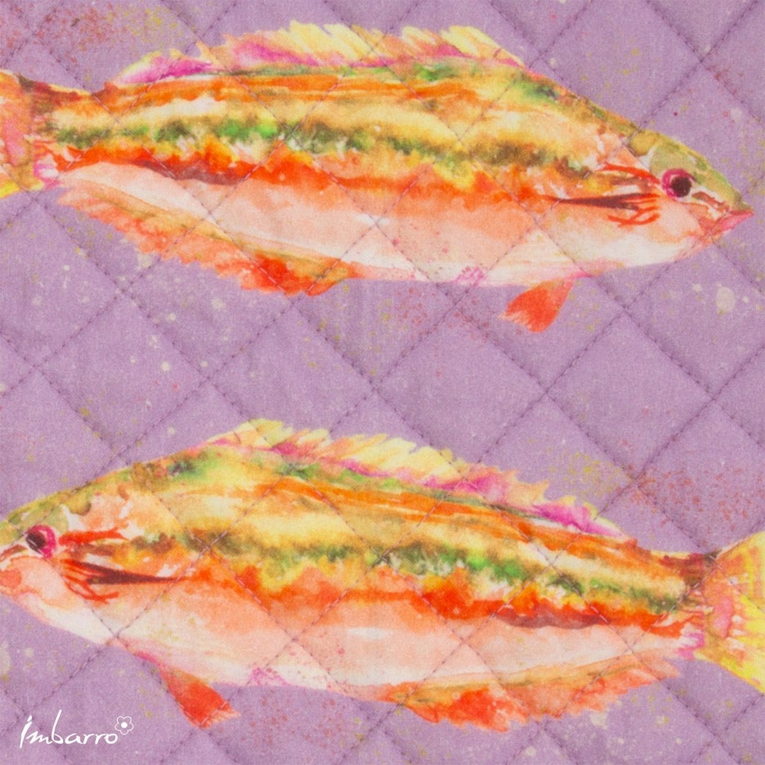 Topflappen Fisch Lila 2er Set – praktische Küchenhelfer aus Baumwolle mit maritimem Design