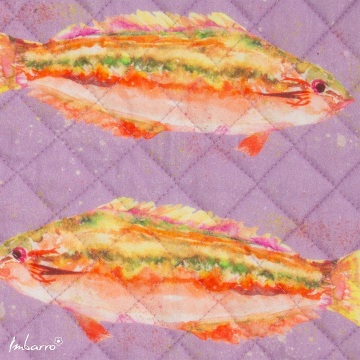 Topflappen Fisch Lila 2er Set – praktische Küchenhelfer aus Baumwolle mit maritimem Design
