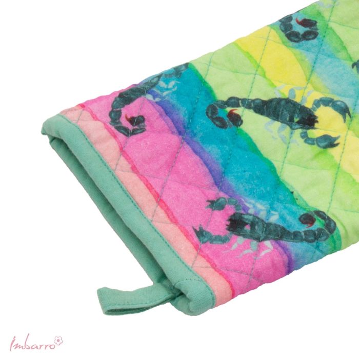 Ofenhandschuh Scorpion 2er Set – farbenfroher Hitzeschutz aus Baumwolle im maritimen Design
