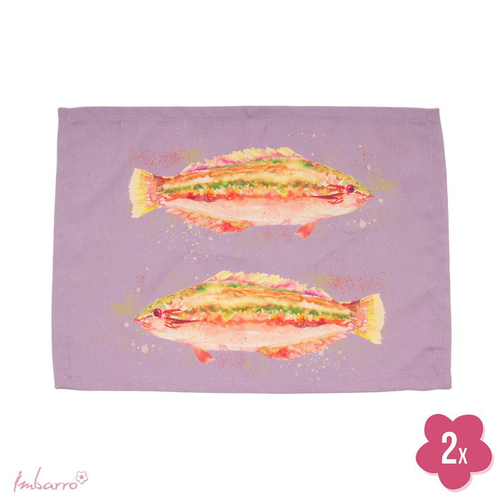 Platzset Coral Fish 2er Set – dekorative Tischsets aus recyceltem Kunststoff in Lila