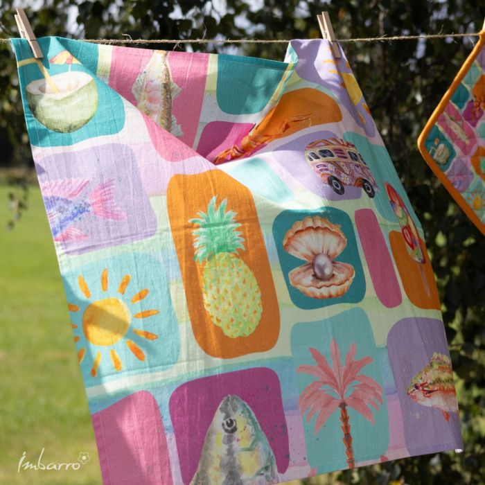 Küchentuch Tropical 2er Set – farbenfrohe Baumwolltücher im sommerlichen Design