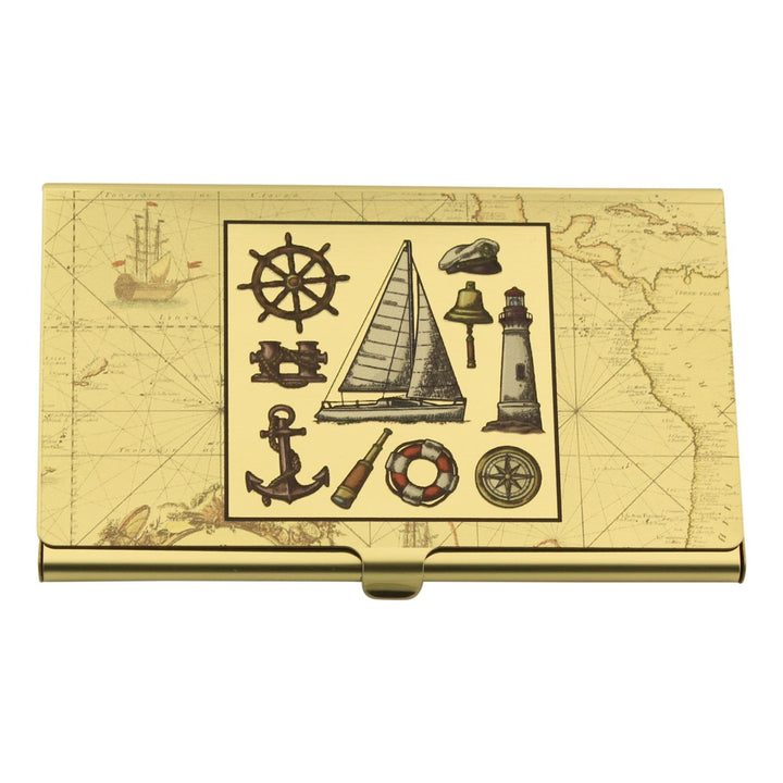 Visitenkartenbox Maritime Eleganz – edle Kartenbox aus Messing