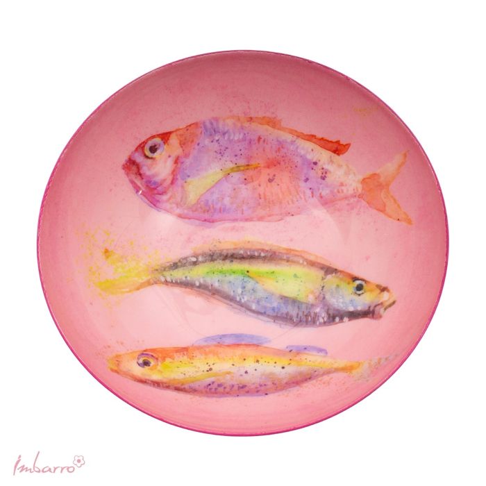 Schale Fish – dekorative Metallschale mit Fischmotiv in Rosa