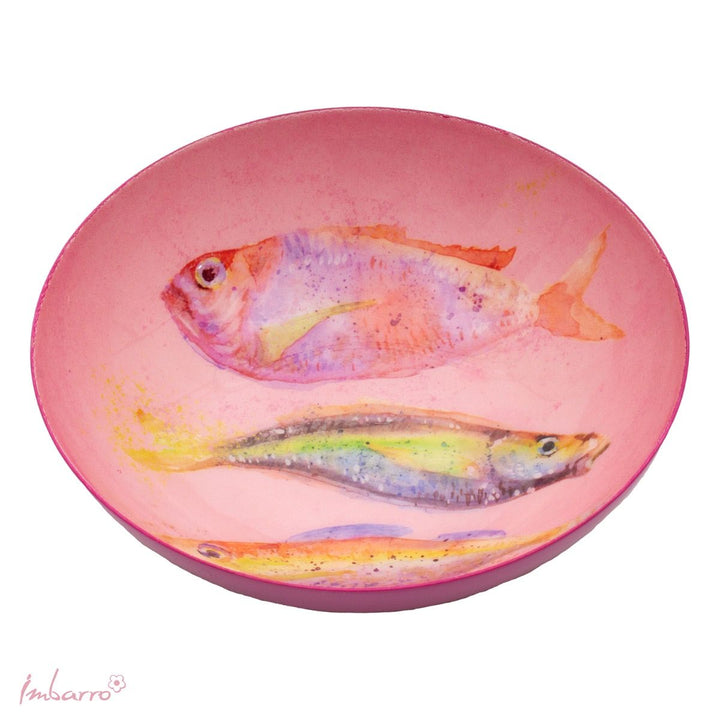 Schale Fish – dekorative Metallschale mit Fischmotiv in Rosa