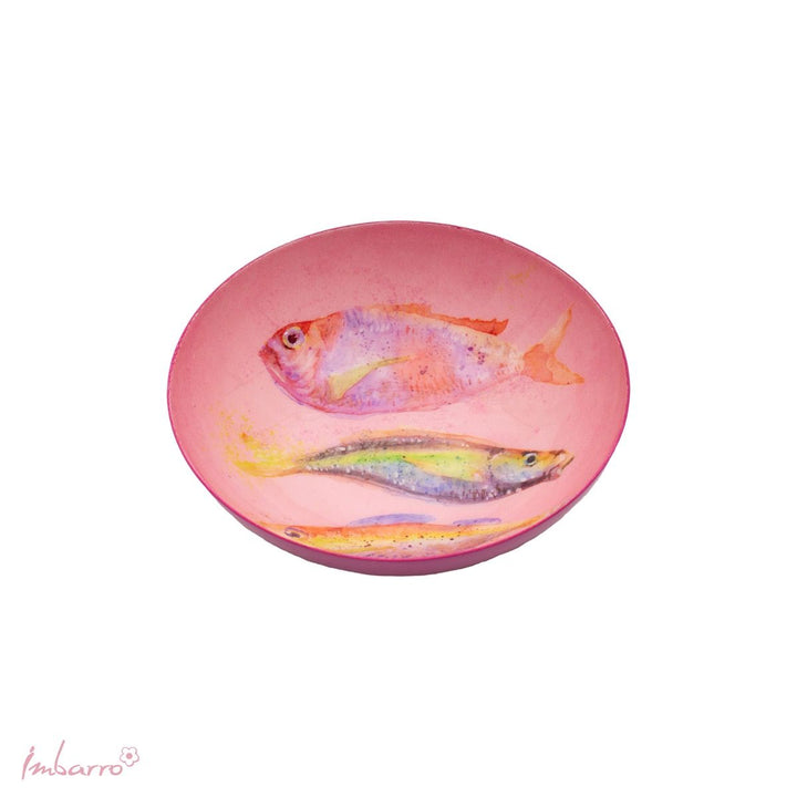 Schale Fish – dekorative Metallschale mit Fischmotiv in Rosa Ø 15 cm