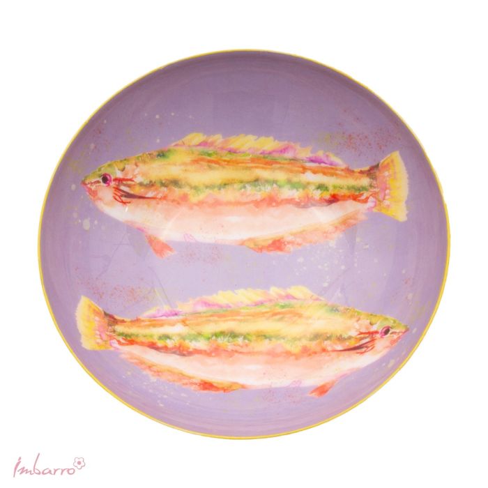 Schale Fish – dekorative Metallschale mit Fischmotiv in Lila