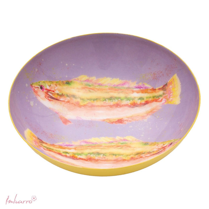 Schale Fish – dekorative Metallschale mit Fischmotiv in Lila