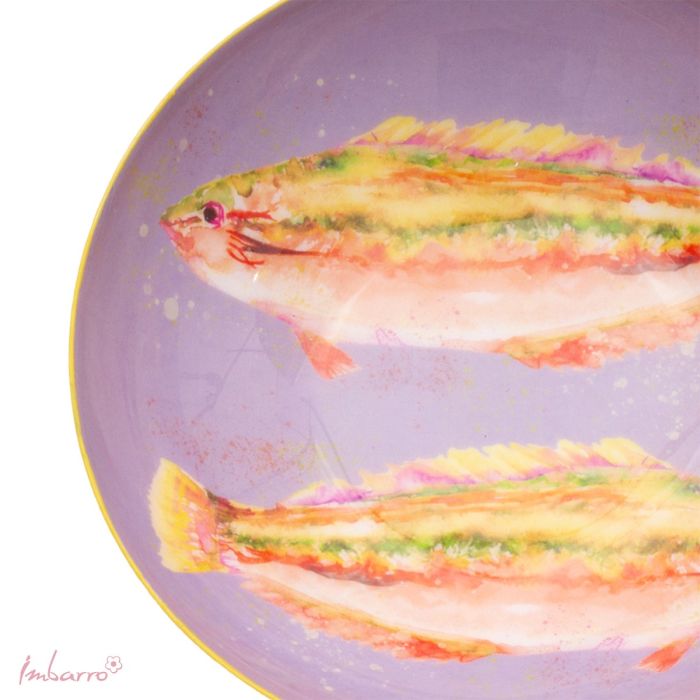Schale Fish – dekorative Metallschale mit Fischmotiv in Lila Ø 15 cm
