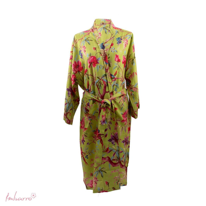 Kimono Grün – Tier Kimono mit Vögeln aus Viskose