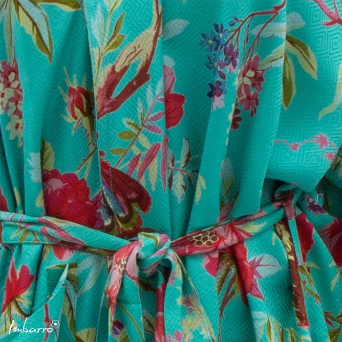 Kimono Blau – Tier Kimono mit Vögeln aus Baumwolle