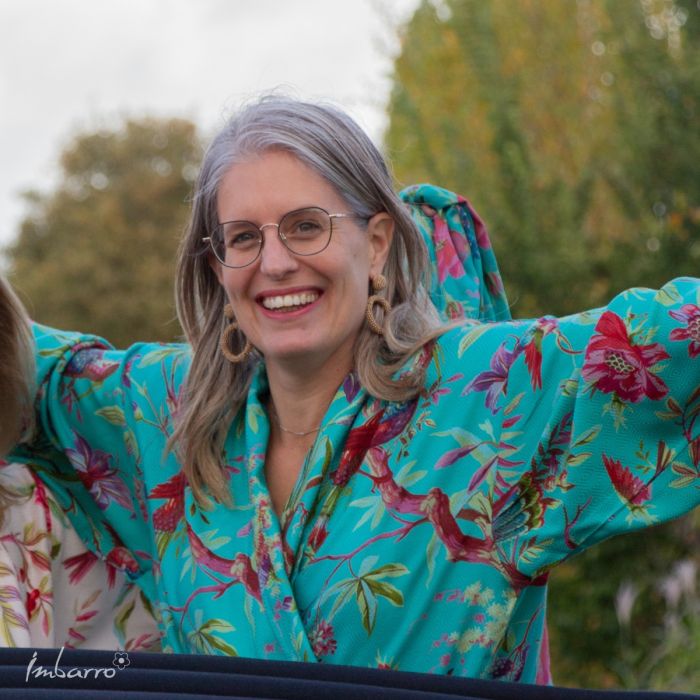 Kimono Blau – Tier Kimono mit Vögeln aus Baumwolle