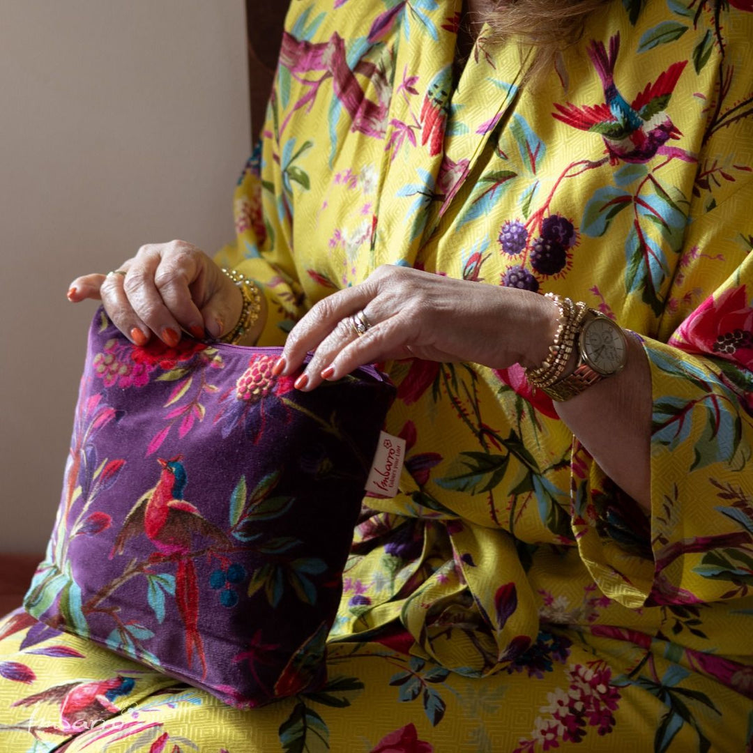 Kimono Grün Multi – Tier Kimono mit exotischen Vogelmotiven