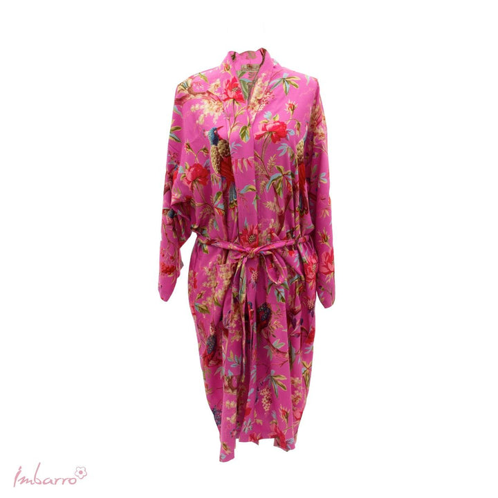 Kimono Lila – Tier Kimono mit floralem Muster aus Viskose