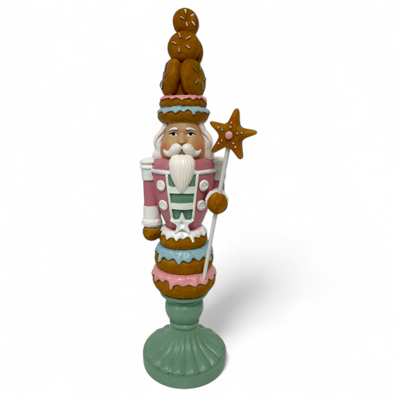 Nussknacker mit Stern im Lebkuchen Design, 38 cm