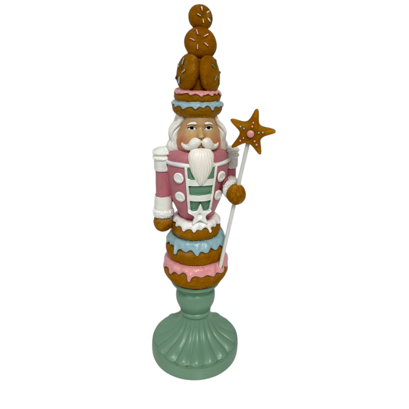 Nussknacker mit Stern im Lebkuchen Design, 58 cm