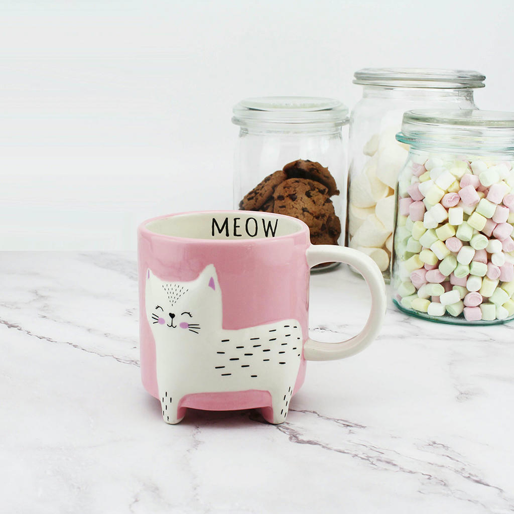 Cute Animal Katze Kaffeebecher – liebevoller Keramikbecher im verspielten Katzen Design