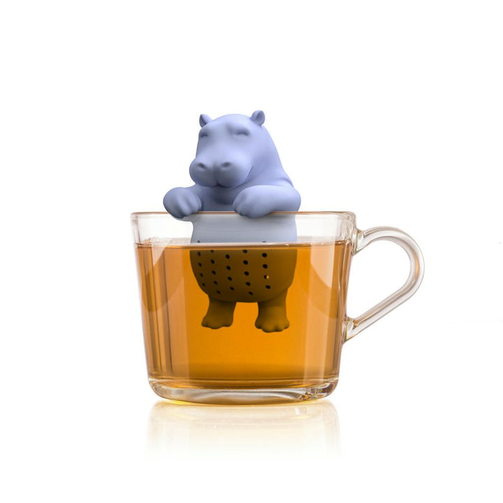 Hippo Tee Ei aus Silikon – originelles Teesieb für losen Tee im niedlichen Nilpferd Design
