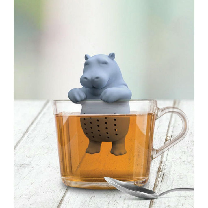 Hippo Tee Ei aus Silikon – originelles Teesieb für losen Tee im niedlichen Nilpferd Design