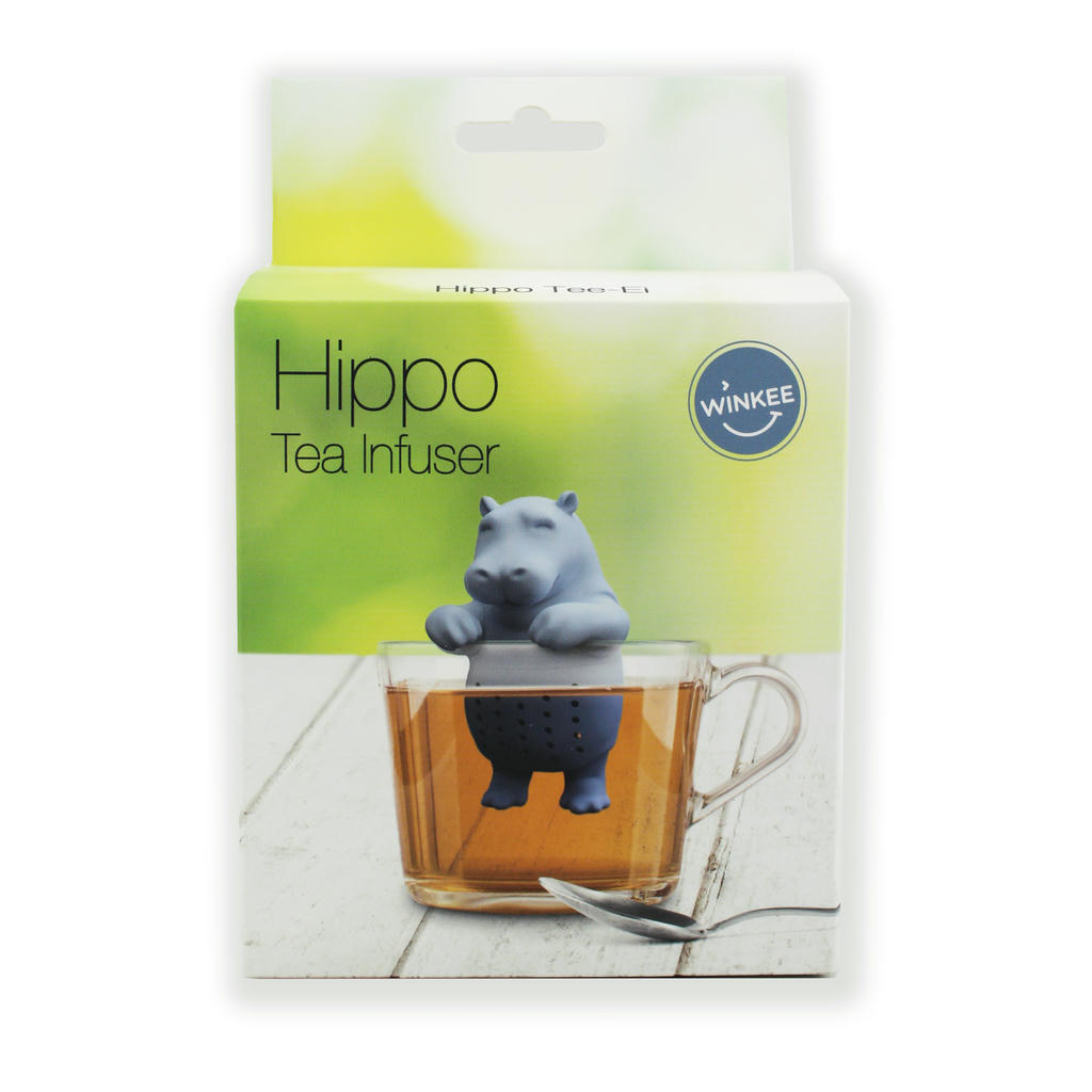 Hippo Tee Ei aus Silikon – originelles Teesieb für losen Tee im niedlichen Nilpferd Design