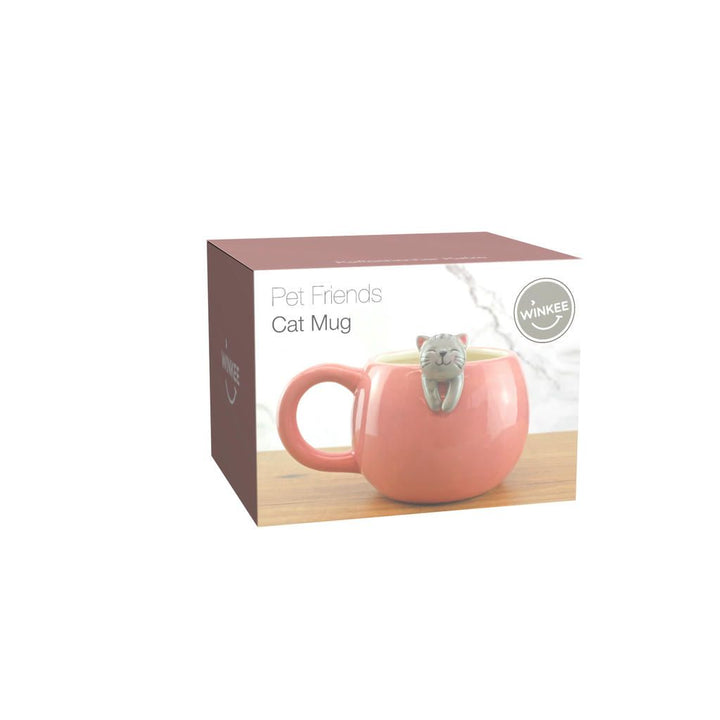 Pet Friends Katze Kaffeebecher – niedlicher Keramikbecher mit liebevollem Katzen Design