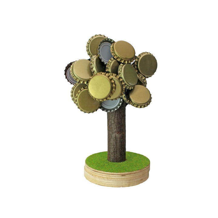 Hopfenbaum Flaschenverschluss Halter aus Holz mit Magnet – originelle Deko für Kronkorken