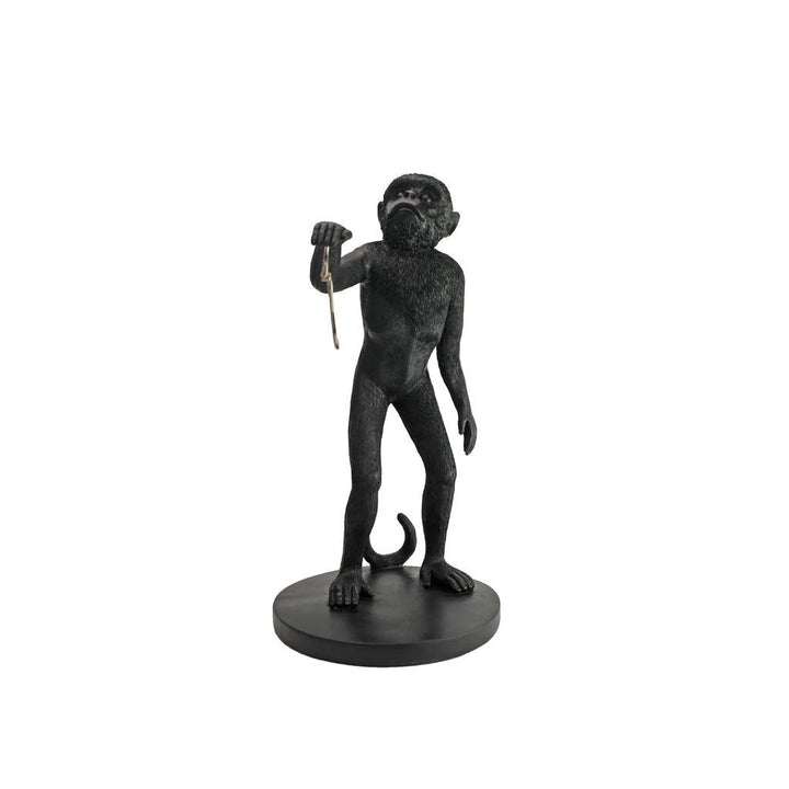 Bananenhalter Affe Schwarz dekorativer Obsthalter aus Resin von Winkee