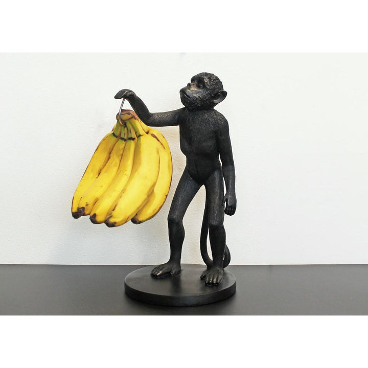 Bananenhalter Affe Schwarz dekorativer Obsthalter aus Resin von Winkee