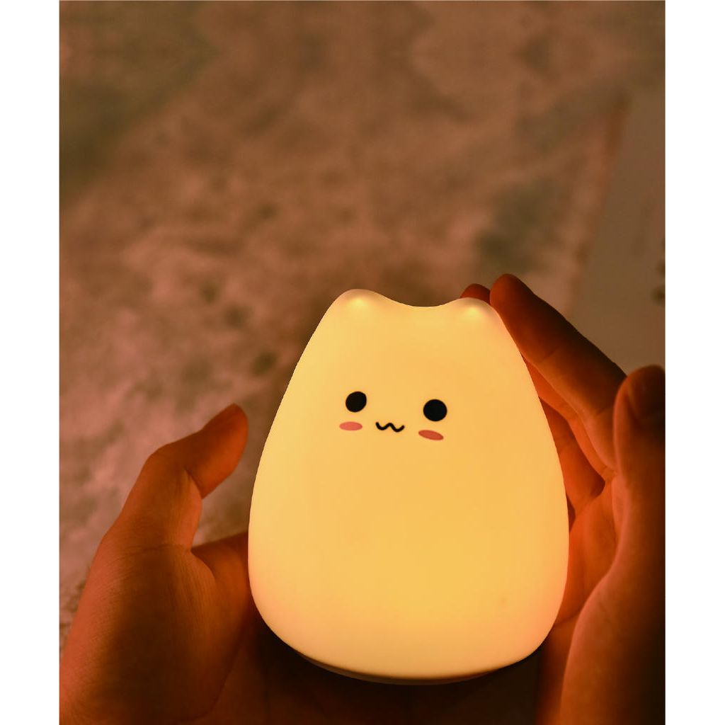 Silikon Nachtlicht Kätzchen – niedliche LED Lampe mit Farbwechsel und Touch Funktion