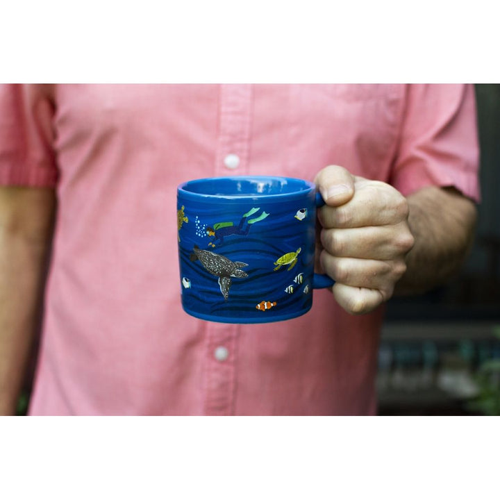 Meeresschildkröten Kaffeebecher – temperaturverändernder Keramikbecher mit faszinierendem Unterwasser Effekt