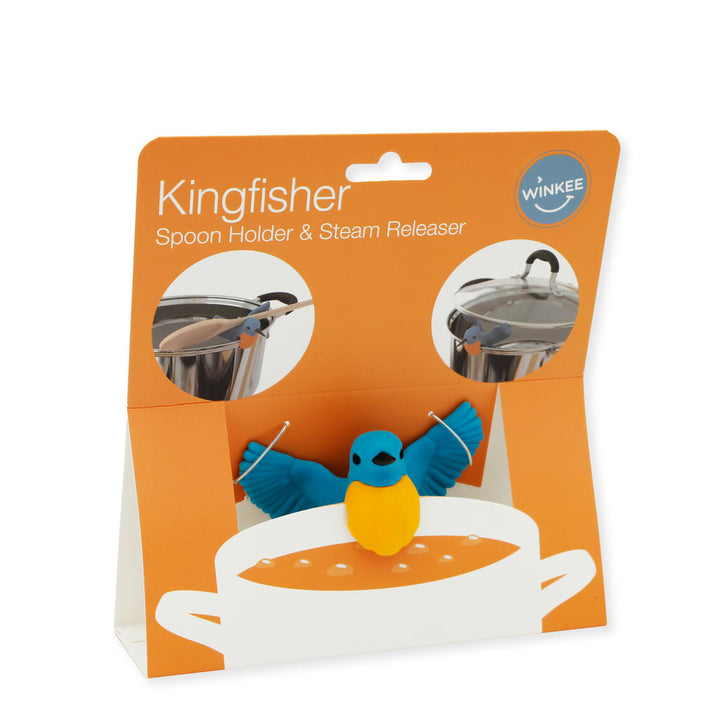 Eisvogel Topfwächter und Löffelhalter – praktischer Küchenhelfer aus Silikon im Vogel Design